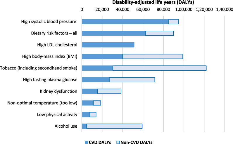 Prioritization of intervention domains to prevent cardiovascular disease: a country-level case study using global burden of disease and local data.