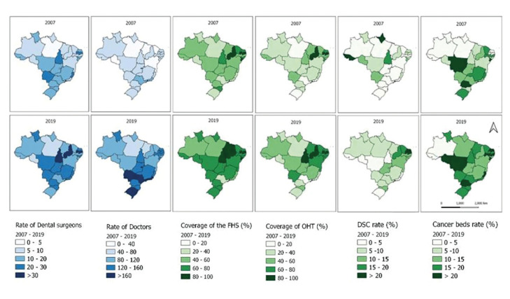 Spatial-temporal analysis of hospitalizations with death caused by oral cancer in Brazil and its correlation with the expansion of healthcare coverage.