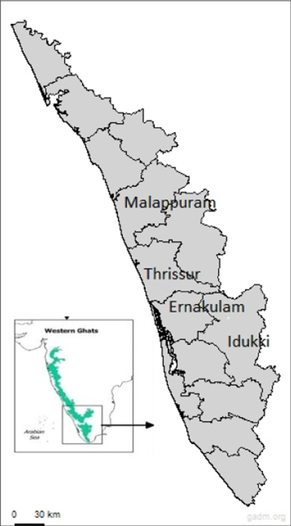 Do carbon stocks and floristic diversity of tropical homegardens vary along an elevational gradient and based on holding size in central Kerala, India?