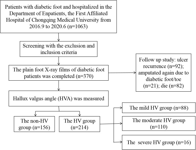 Correlation analysis between foot deformity and diabetic foot with radiographic measurement.