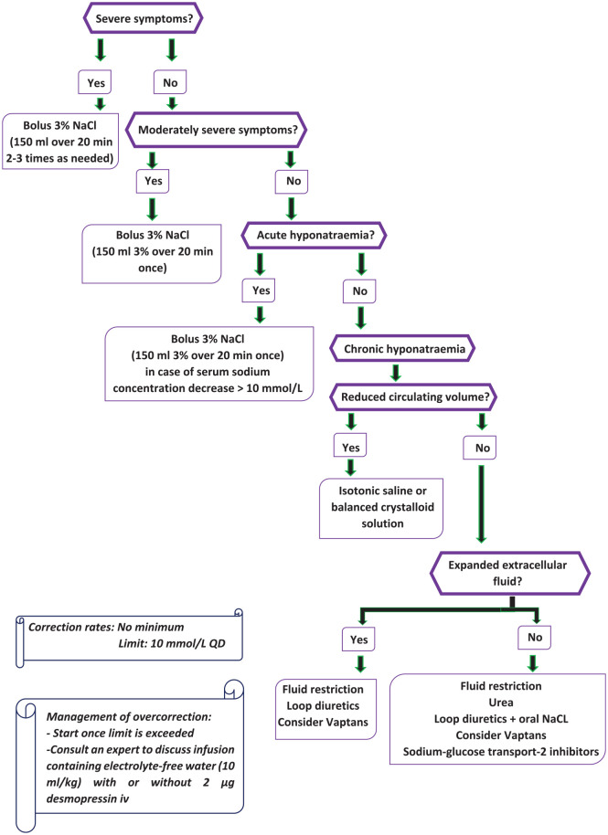 A step-by-step guide for the diagnosis and management of hyponatraemia in patients with stroke.