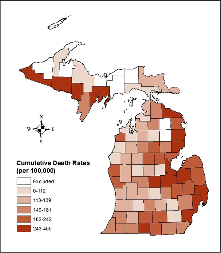 An exploration of structural determinants driving racial disparities in COVID-19 deaths in Michigan.