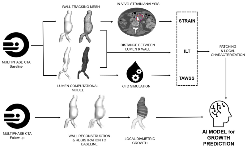 AI-powered assessment of biomarkers for growth prediction of abdominal aortic aneurysms