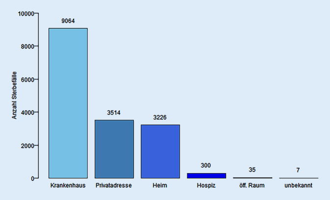 [What are the effects of different places of death of old people?]