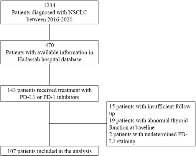 Tumor PD-L1 expression and molecular profiling are not associated with immune checkpoint inhibitor-induced thyroid dysfunction in advanced NSCLC patients.