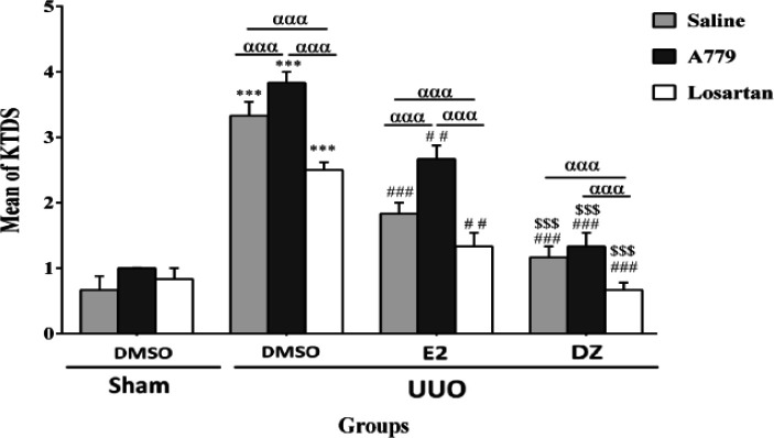 The effect of daidzein on renal injury in ovariectomized rats: interaction of angiotensin receptors and long non-coding RNAs H19, GAS5, MIAT, and Rian.