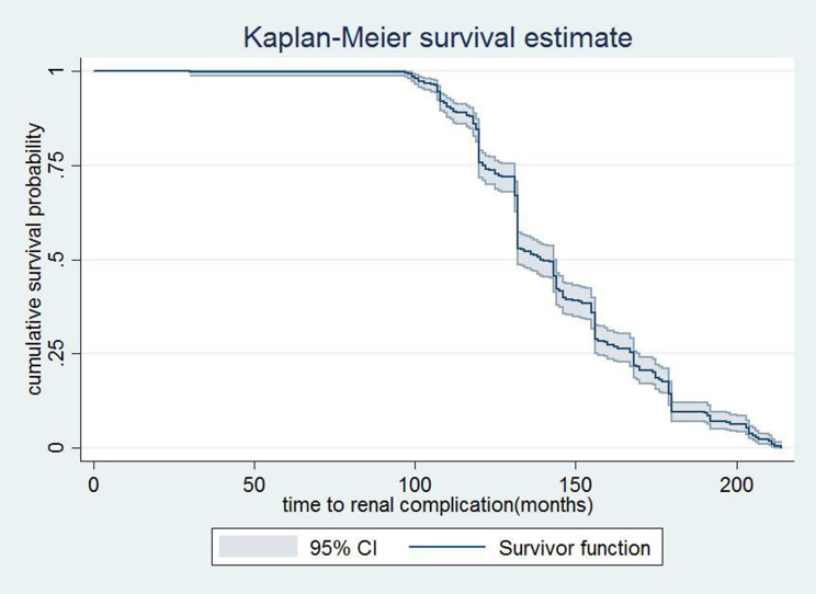 Time to Diabetic Nephropathy and its Predictors Among Diabetic Patients Treated in Wolaita and Dawuro Zone Hospitals, Ethiopia: A Retrospective Cohort Study.