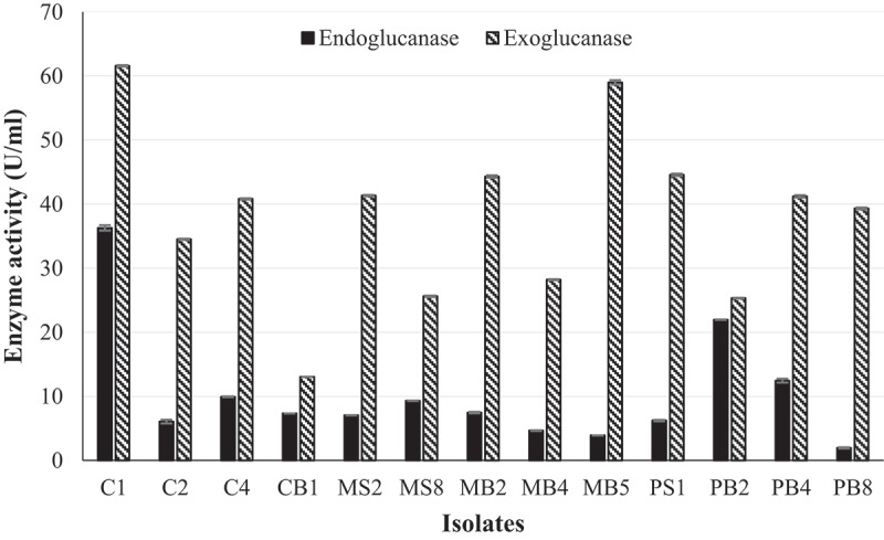 Screening for cellulases and preliminary optimisation of glucose tolerant β-glucosidase production and characterisation.