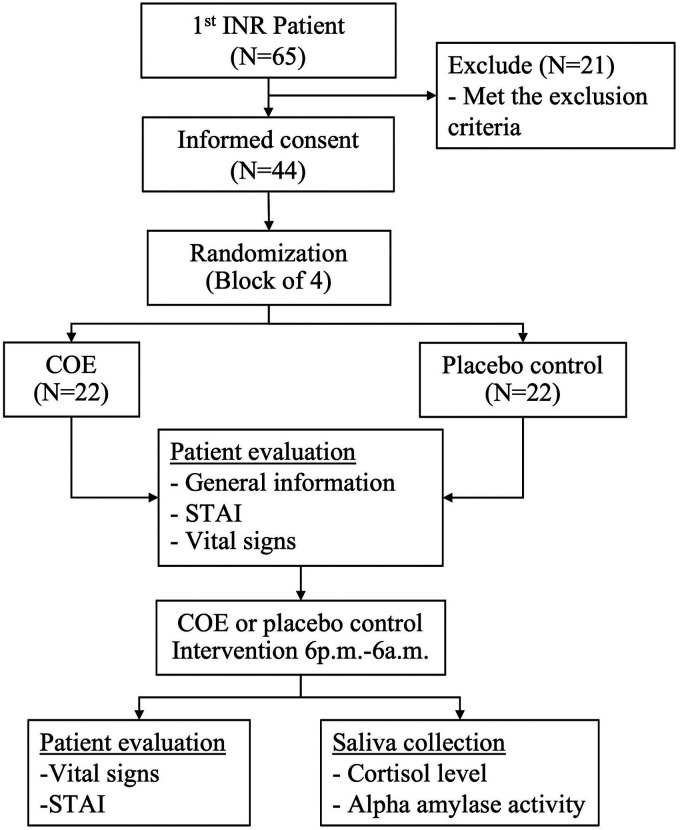 <i>Cananga odorata</i> Aromatherapy Reduces Anxiety in Unexperienced Patients Hospitalized for Interventional Neuroradiology Procedures: A Randomized Control Trial.