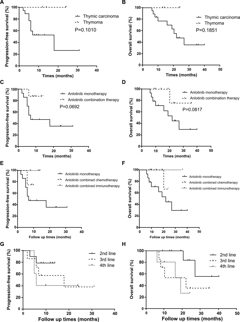 The Efficacy and Safety of Anlotinib Alone and in Combination with Other Drugs in Previously Treated Advanced Thymic Epithelia Tumors: A Retrospective Analysis.