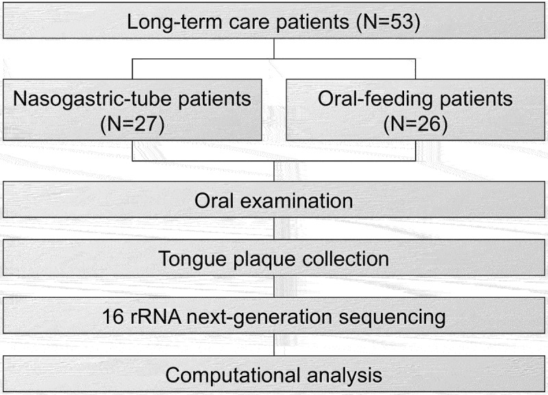 Profiles of oral microbiome associated with nasogastric tube feeding.