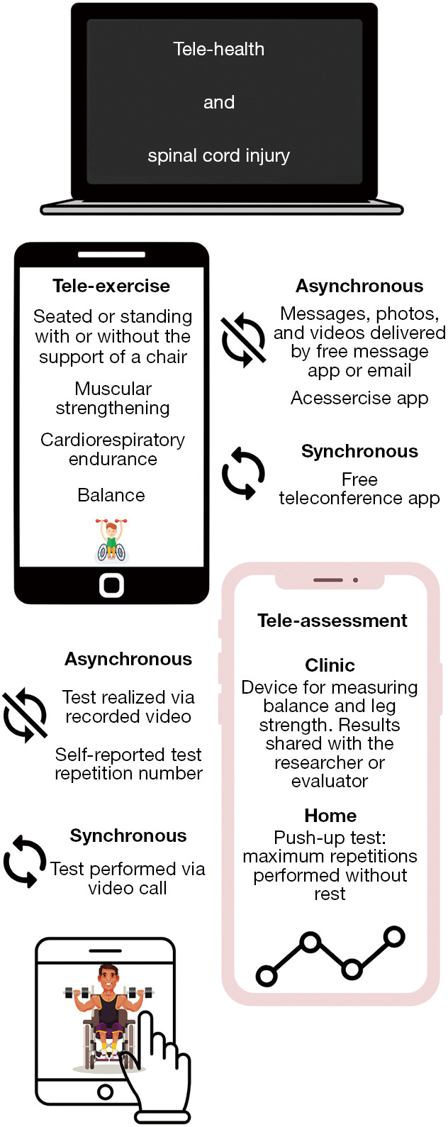 Tele-health, tele-exercise and tele-assessment: an example of a fitness app for individuals with spinal cord injury.