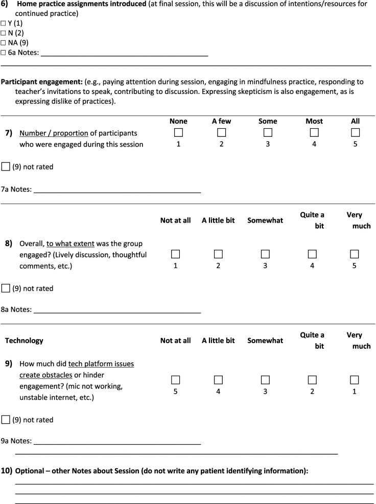 A Brief Measure of Fidelity for Mindfulness Programs: Development and Evaluation of the Concise Fidelity for Mindfulness-Based Interventions Tool.