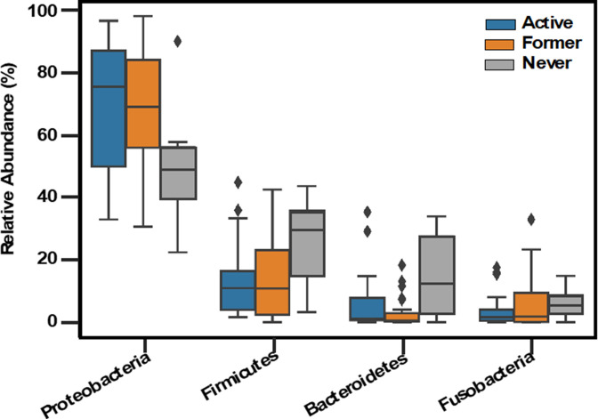 Lower respiratory tract microbiome composition and community interactions in smokers.