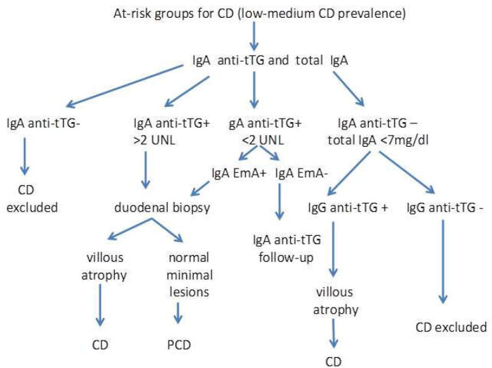 The role of serology in the diagnosis of coeliac disease.