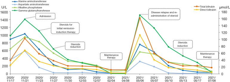 Relapsing immunoglobulin G4-related sclerosing cholangitis during maintenance treatment with low-dose steroids: a case report.