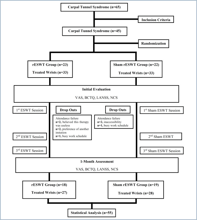 Clinical and electrophysiological efficacy of extracorporeal shock-wave therapy in carpal tunnel syndrome: a placebo-controlled, double-blind clinical trial.