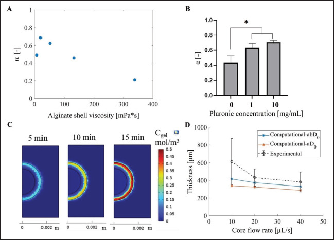 An integrated <i>in silico</i>-<i>in vitro</i> approach for bioprinting core-shell bioarchitectures.