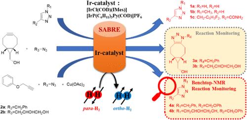 Real-Time Reaction Monitoring of Azide–Alkyne Cycloadditions Using Benchtop NMR-Based Signal Amplification by Reversible Exchange (SABRE)