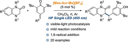 Organophotoredox 1,6-Addition of 3,4-Dihydroquinoxalin-2-ones to para-Quinone Methides Using Visible Light