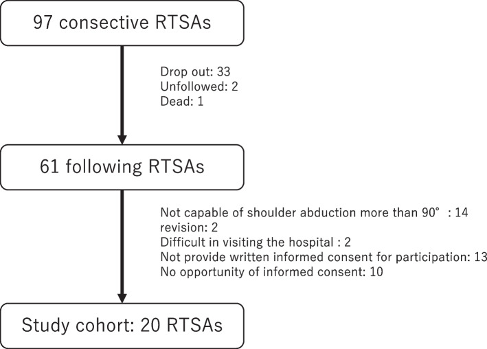 Analysis of in vivo humeral rotation of reverse total shoulder arthroplasty patients during shoulder abduction on the scapular plane with a load.