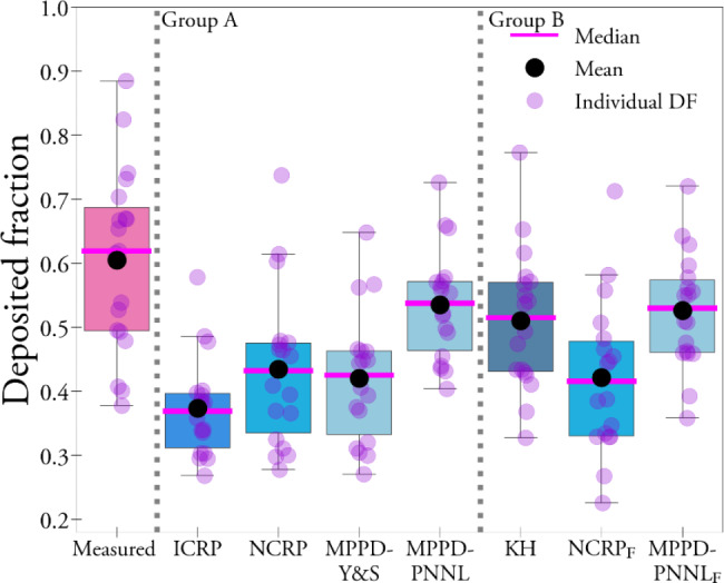 An experimental study on lung deposition of inhaled 2 μm particles in relation to lung characteristics and deposition models.