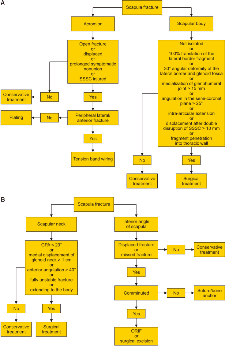 Management of Extra-articular Scapular Fractures: A Narrative Review and Proposal of a Treatment Algorithm.