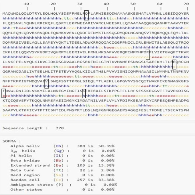 In silico prediction of deleterious non-synonymous SNPs in <i>STAT3</i>.