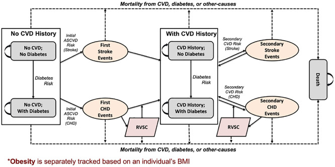 Development and Validation of the US Diabetes, Obesity, Cardiovascular Disease Microsimulation (DOC-M) Model: Health Disparity and Economic Impact Model.