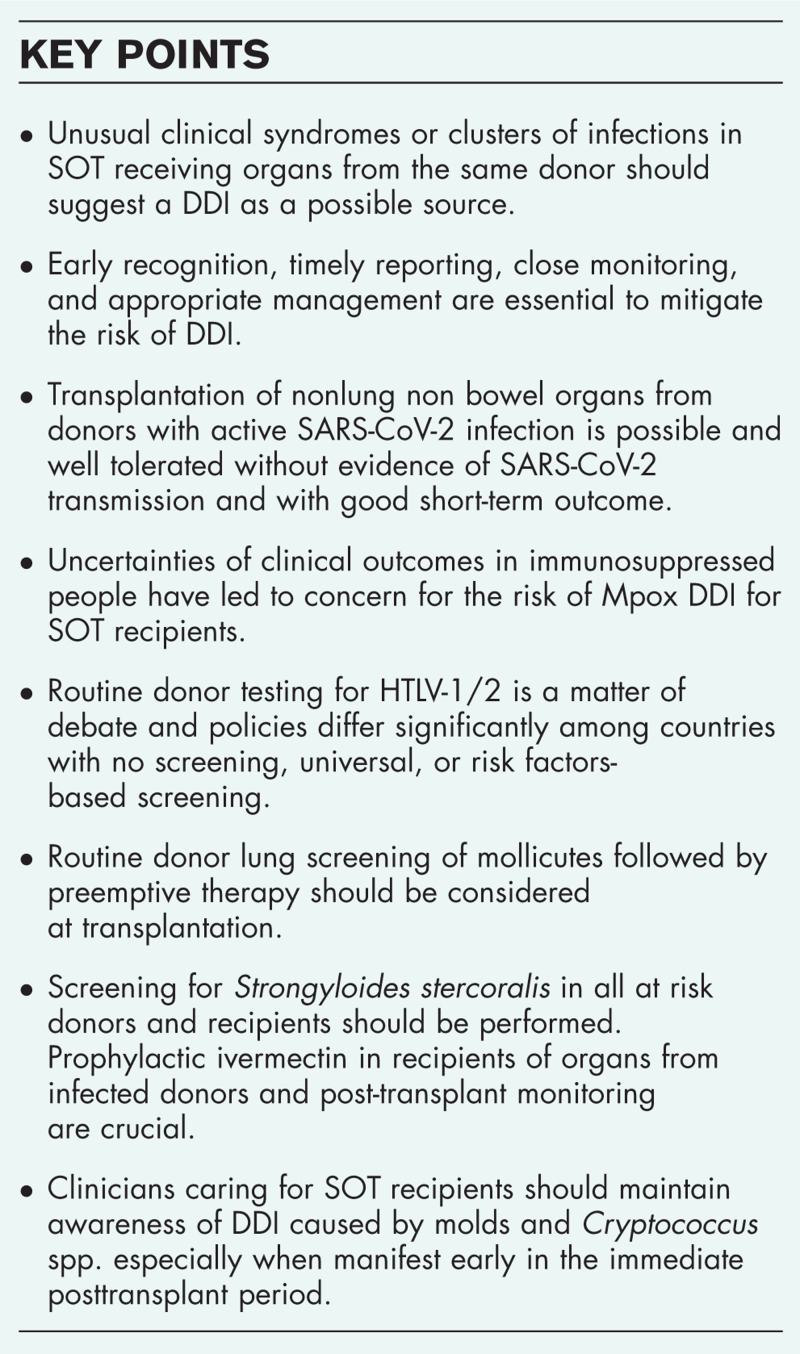 Donor-derived infections in solid organ transplant recipients.