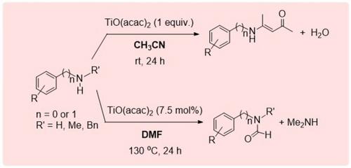 Dual Role of TiO(acac)2 as a Reagent and an Activator/Catalyst: A Study on the Solvent Dependent Product Formation