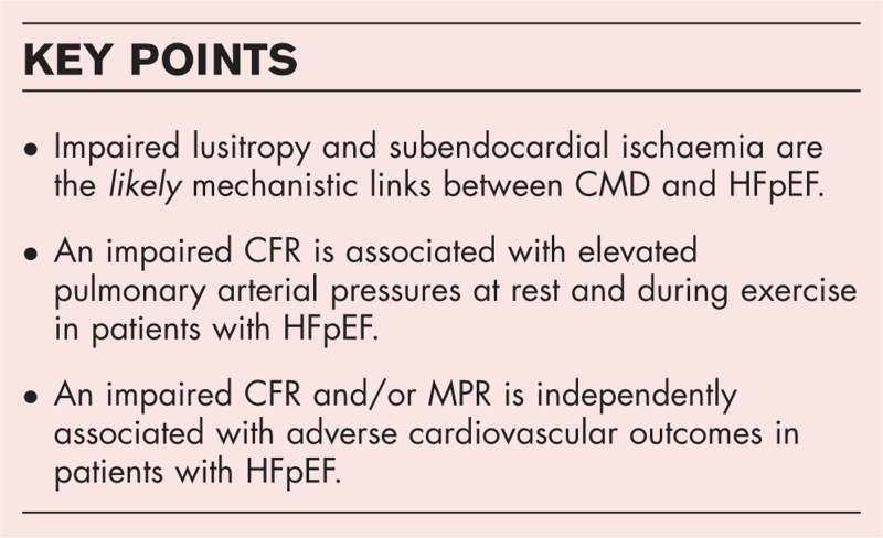 Coronary microvascular dysfunction and heart failure with preserved ejection fraction: what are the mechanistic links?