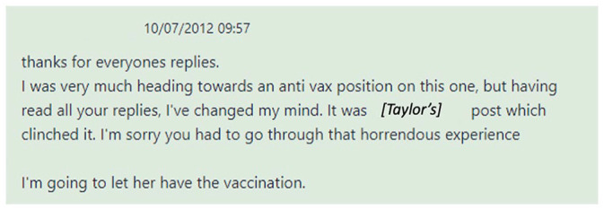 Pro-vaccination personal narratives in response to online hesitancy about the HPV vaccine: The challenge of tellability.