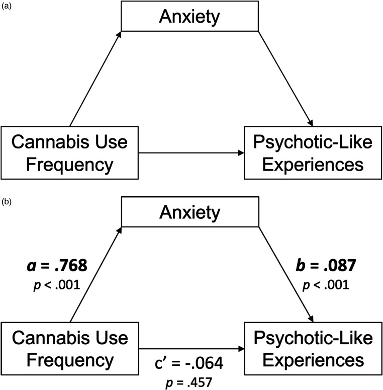 Do Anxiety Symptoms Mediate the Association Between Cannabis Use Frequency and Psychotic-Like Experiences in Emerging Adult Undergraduates?