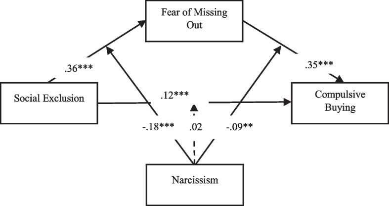 The mediating role of FoMO and the moderating role of narcissism in the impact of social exclusion on compulsive buying: a cross-cultural study.