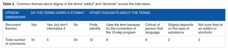 Recovering Individuals' Feelings About Addict and Alcoholic as Stigmatized Terms: Implications for Treatment.