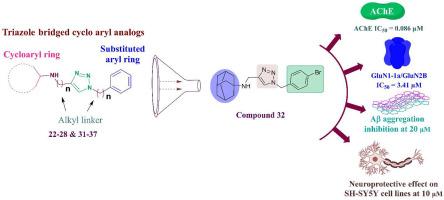 Discovery of triazole-bridged aryl adamantane analogs as an intriguing class of multifunctional agents for treatment of Alzheimer's disease