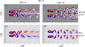 Particle dispersion over side-by-side square cylinders: Proximity interference effects