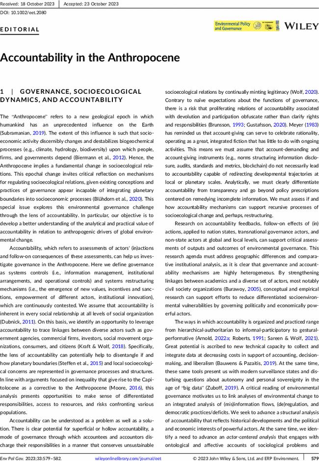 Accountability in the Anthropocene