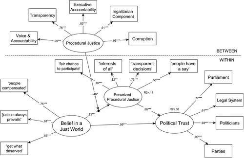 Negative contexts as catalyzers: Belief in a just world enhances political trust via perceived procedural justice, and contextual procedural injustice boosts it