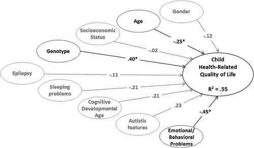 Child characteristics associated with child quality of life and parenting stress in Angelman syndrome