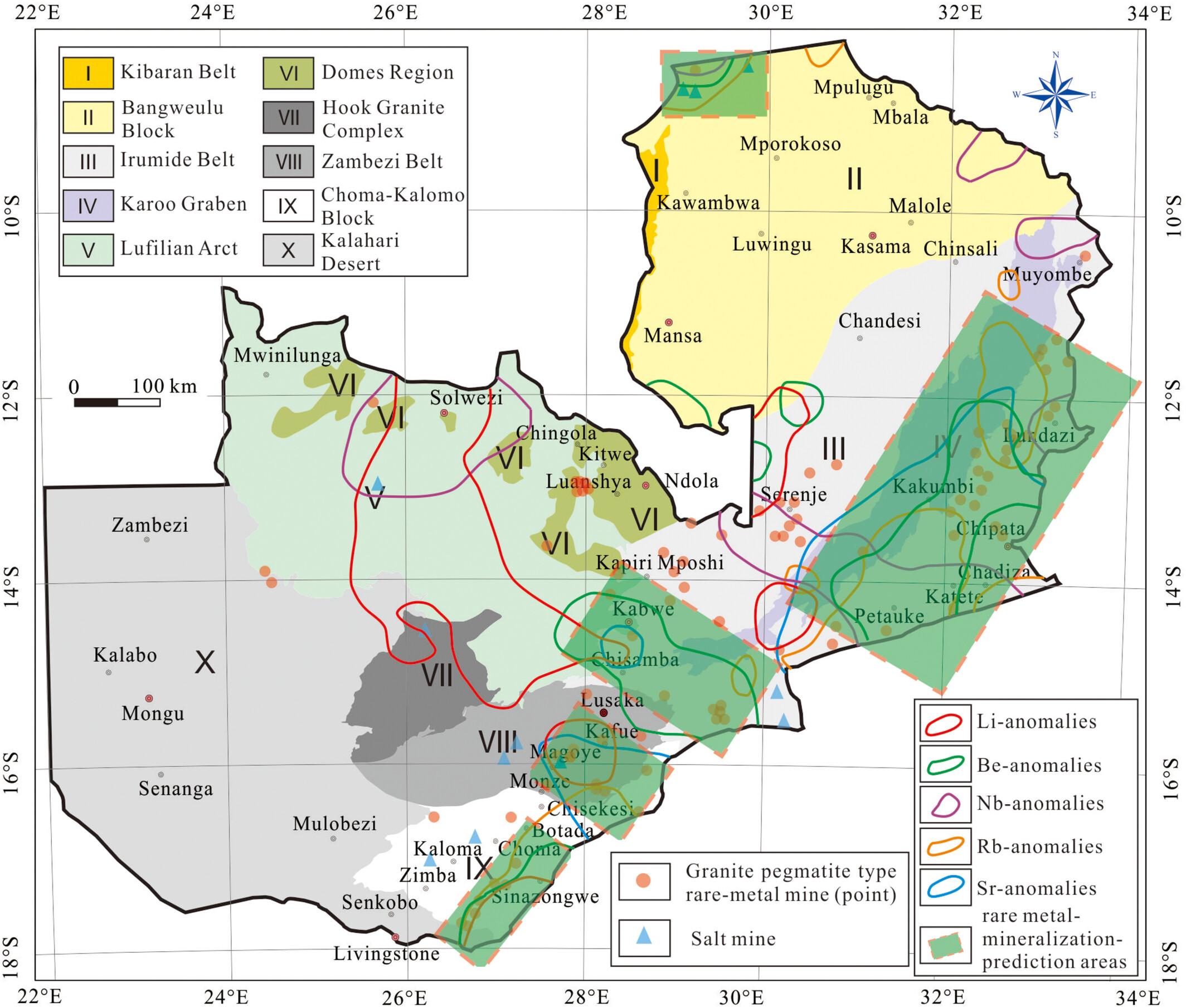 Enrichment characteristics and metallogenic significance of rare elements in Zambia: Based on 1:1,000,000 geochemical mapping