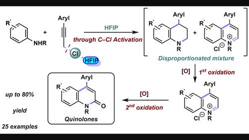 HFIP Mediated Synthesis of C4-Aryl-2-quinolones through Serial Oxidation