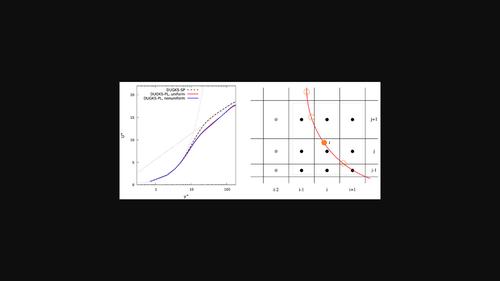 An immersed boundary method-discrete unified gas kinetic scheme simulation of particle-laden turbulent channel flow on a nonuniform orthogonal mesh