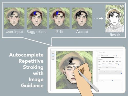 Autocompletion of repetitive stroking with image guidance