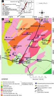 Petrogenetic relationships between peraluminous granites and Li- Cs-Ta rich pegmatites in south Issia zone (Central-West of Côte d’Ivoire): Petrography, Mineralogy, Geochemistry and zircon U–Pb Geochronology