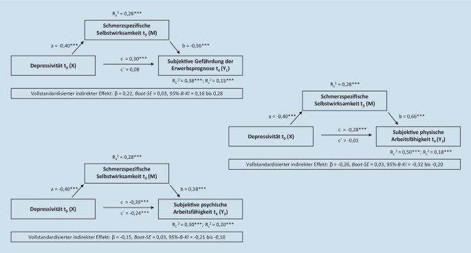 [Is the relationship between depressive symptoms and work-related factors mediated by pain self-efficacy in non-specific chronic low back pain?]