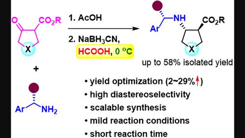 Optimized stereoselective and scalable synthesis of five-membered cyclic trans-β-amino acid building blocks via reductive amination