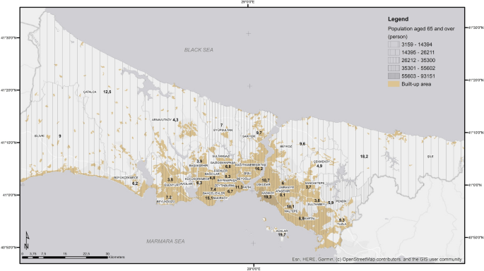 Measuring age-friendliness based on the walkability indices of older people to urban facilities