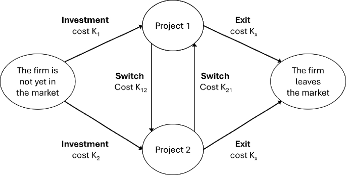 Investment in two alternative projects with multiple switches and the exit option